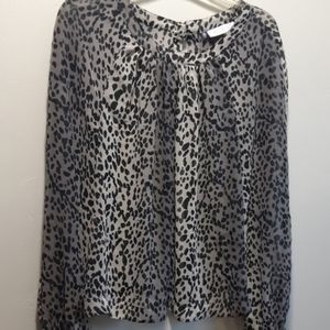 Jennifer Lopez Sheer Animal Print Blouse